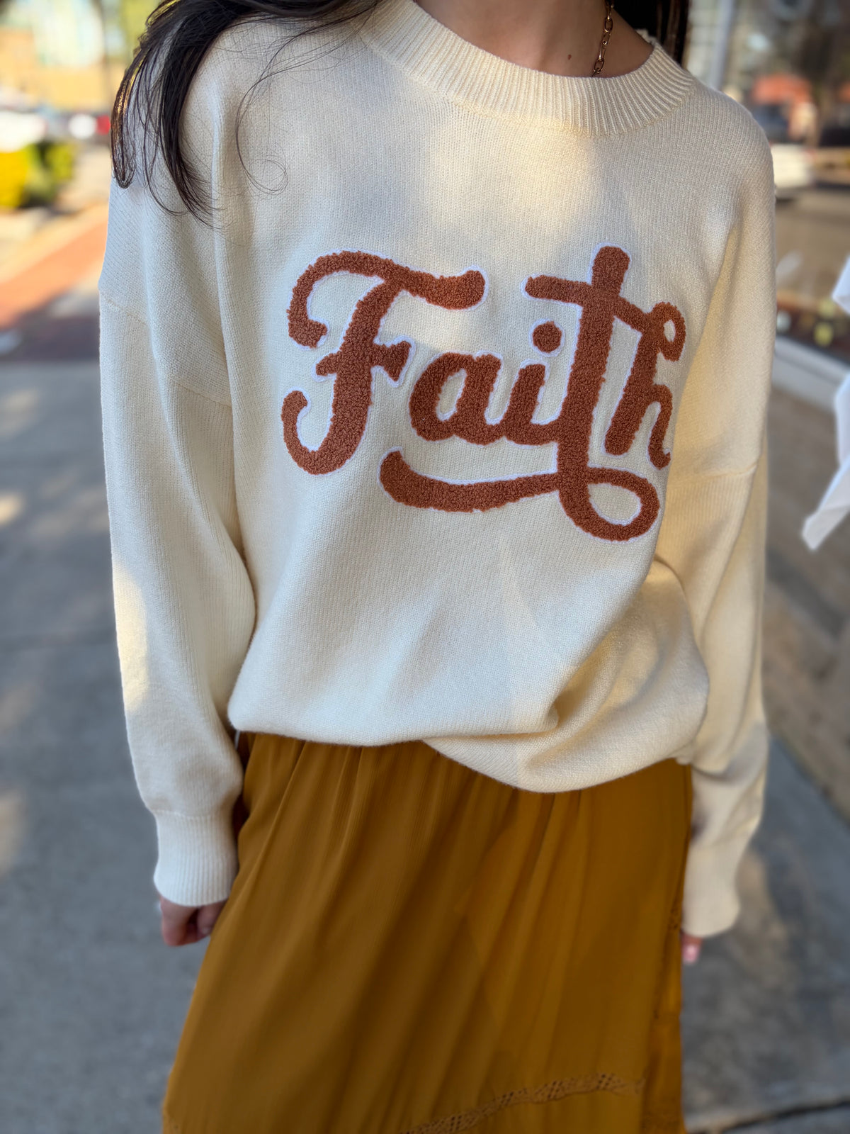 FAITH Embroidered Oversized Sweater