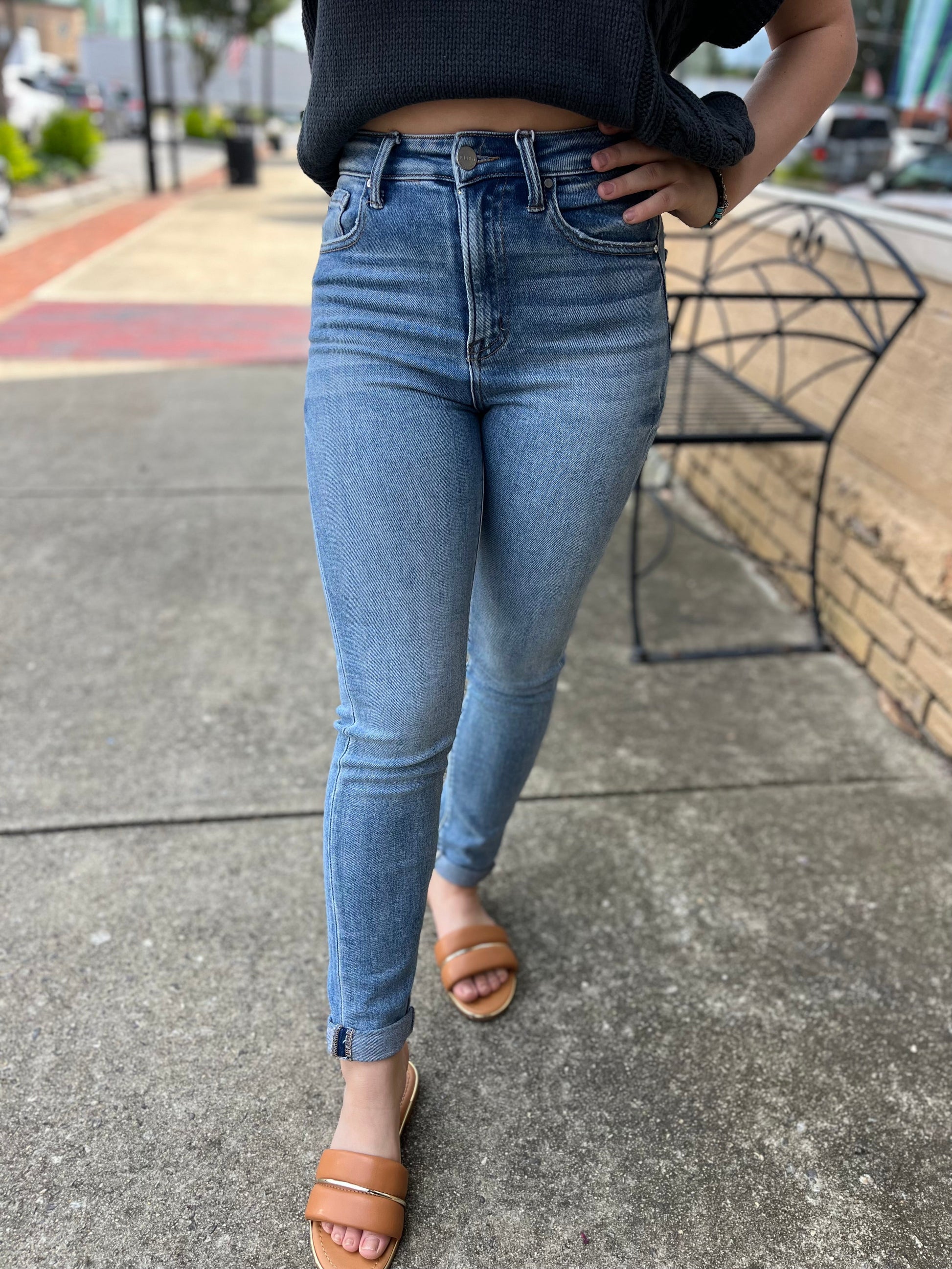 Risen HR Ankle Skinny Roll-Up Jean Risen