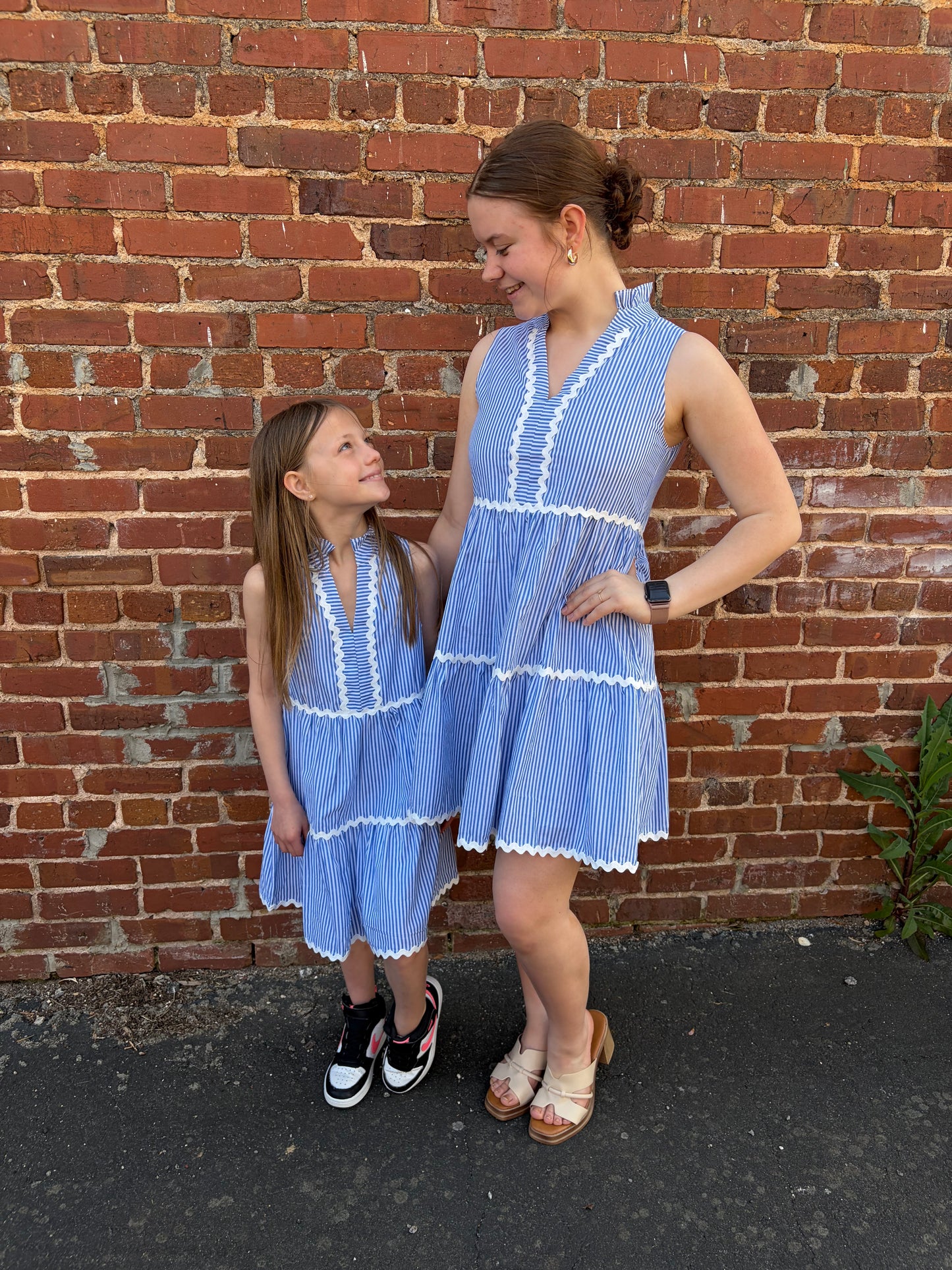 SS Coastal Prep Dress - Blue