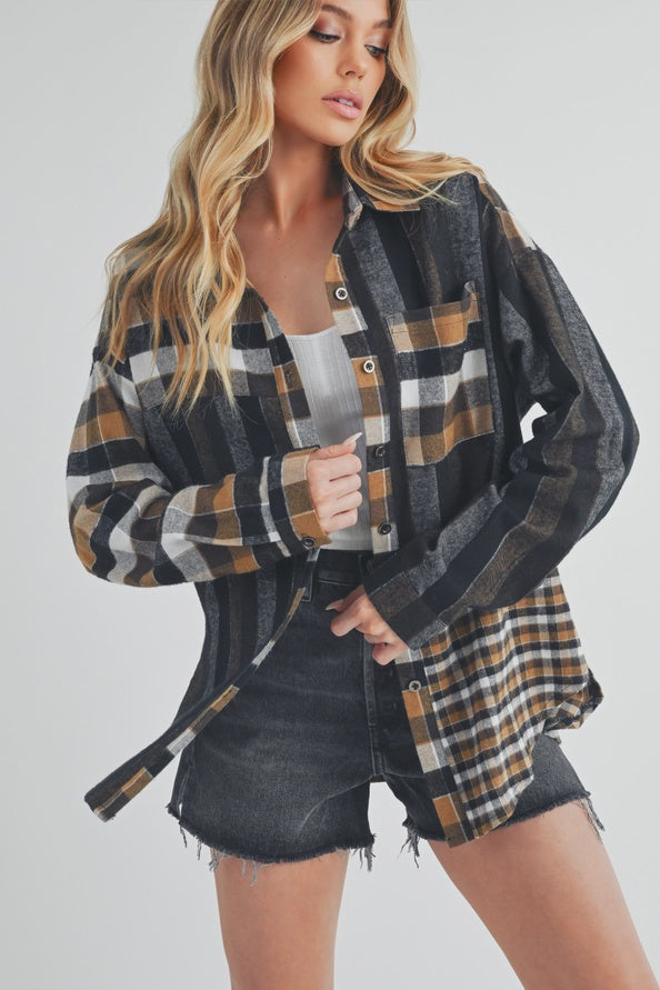 Lena Plaid Cotton Flannel Shirt