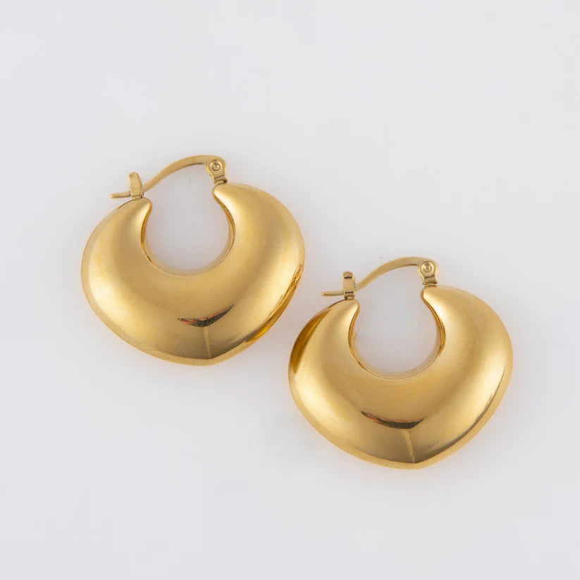 Narelle Waterproof Round Geo Hoop Earrings