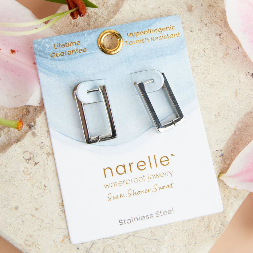 Narelle Waterproof Rectangle Hoop Earrings