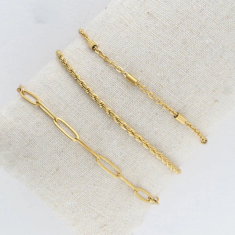 Narelle Waterproof Twisted Chain Bracelet Set