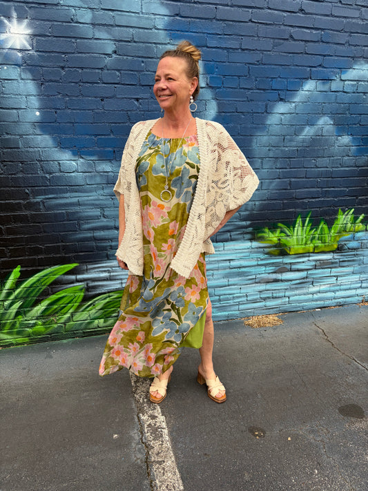 Italian Meadow Bloom Tank Dress ONE SIZE