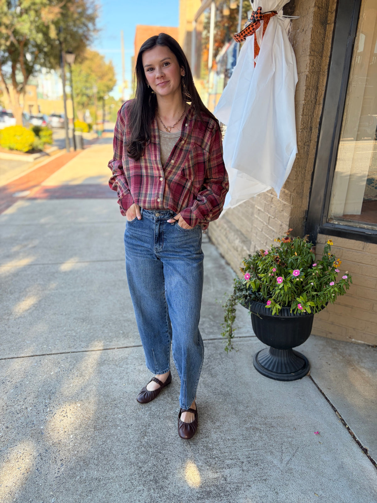 Abri Rose Plaid Flannel Shirt