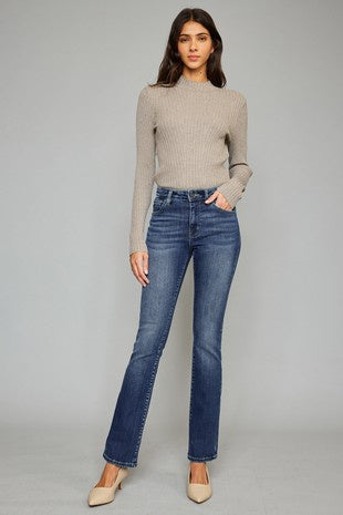 Kan Can HR Skinny Medium Wash Bootcut Jeans