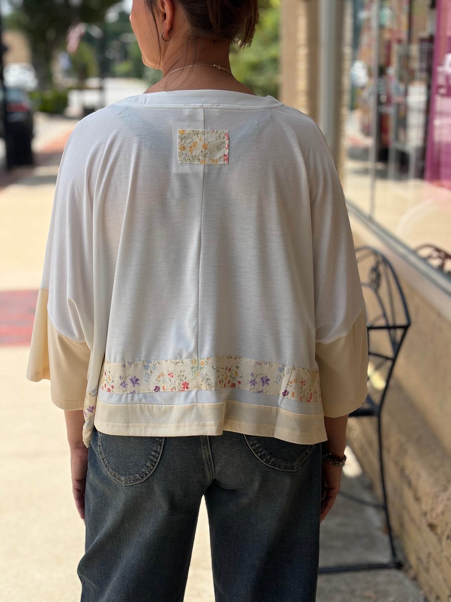 Ivory Lace Embroidered Short Sleeve Top