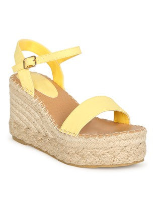 Yellow Espadrille Wedge