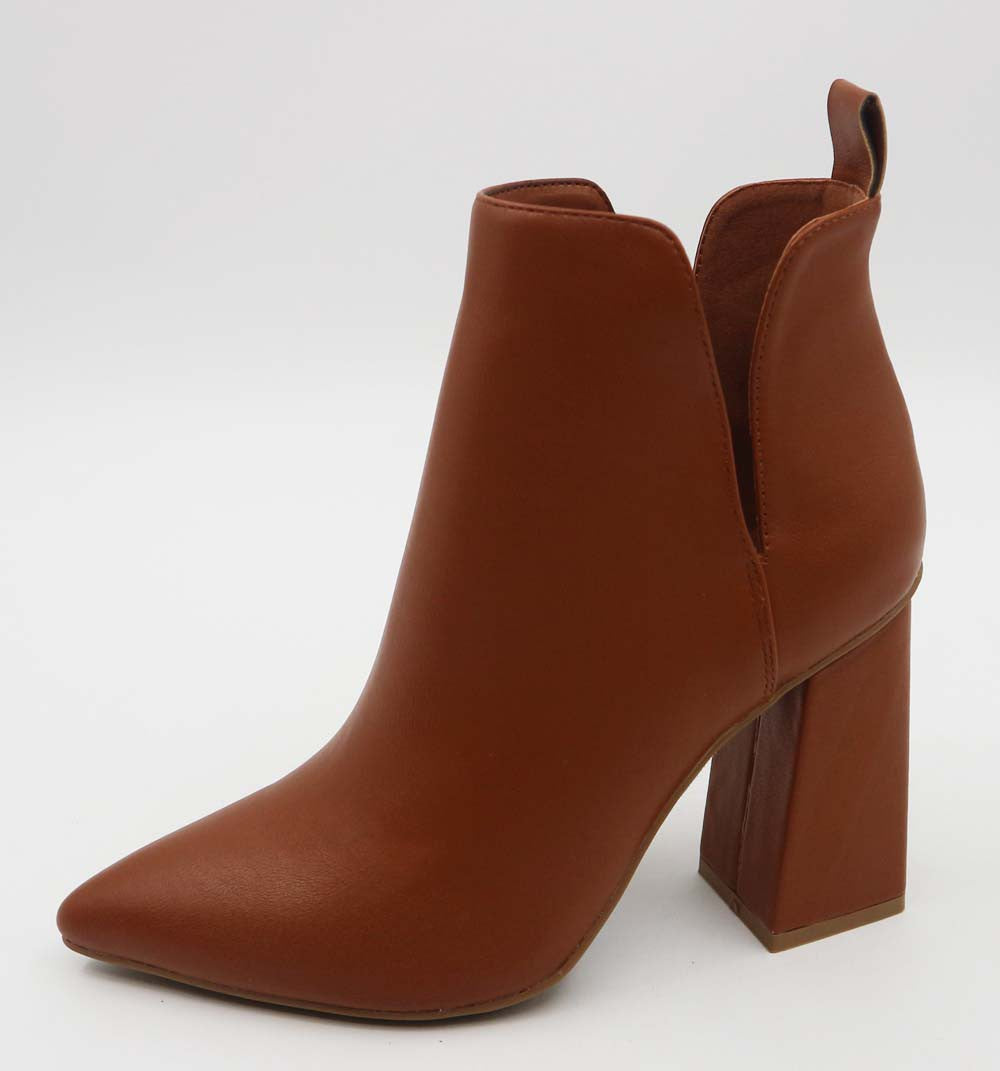 Bamboo Chunky Heel Pointed Toe Boot