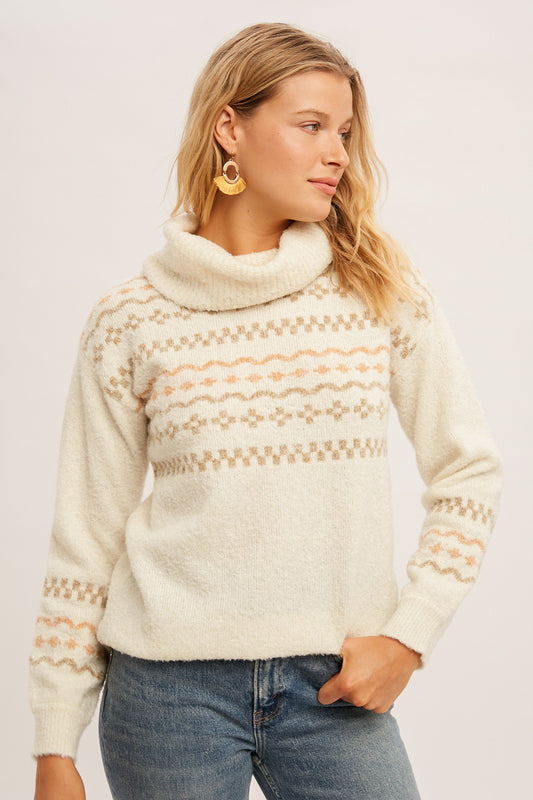 Fair Isle Turtle Neck Sweater