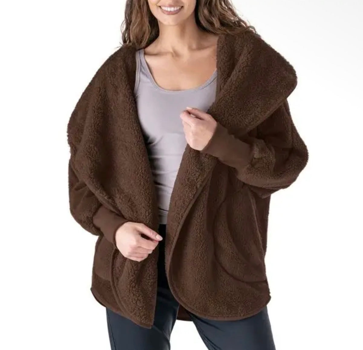 Hello Mello Comfort Zone Fuzzy Cardigan Hoodie ONE SIZE