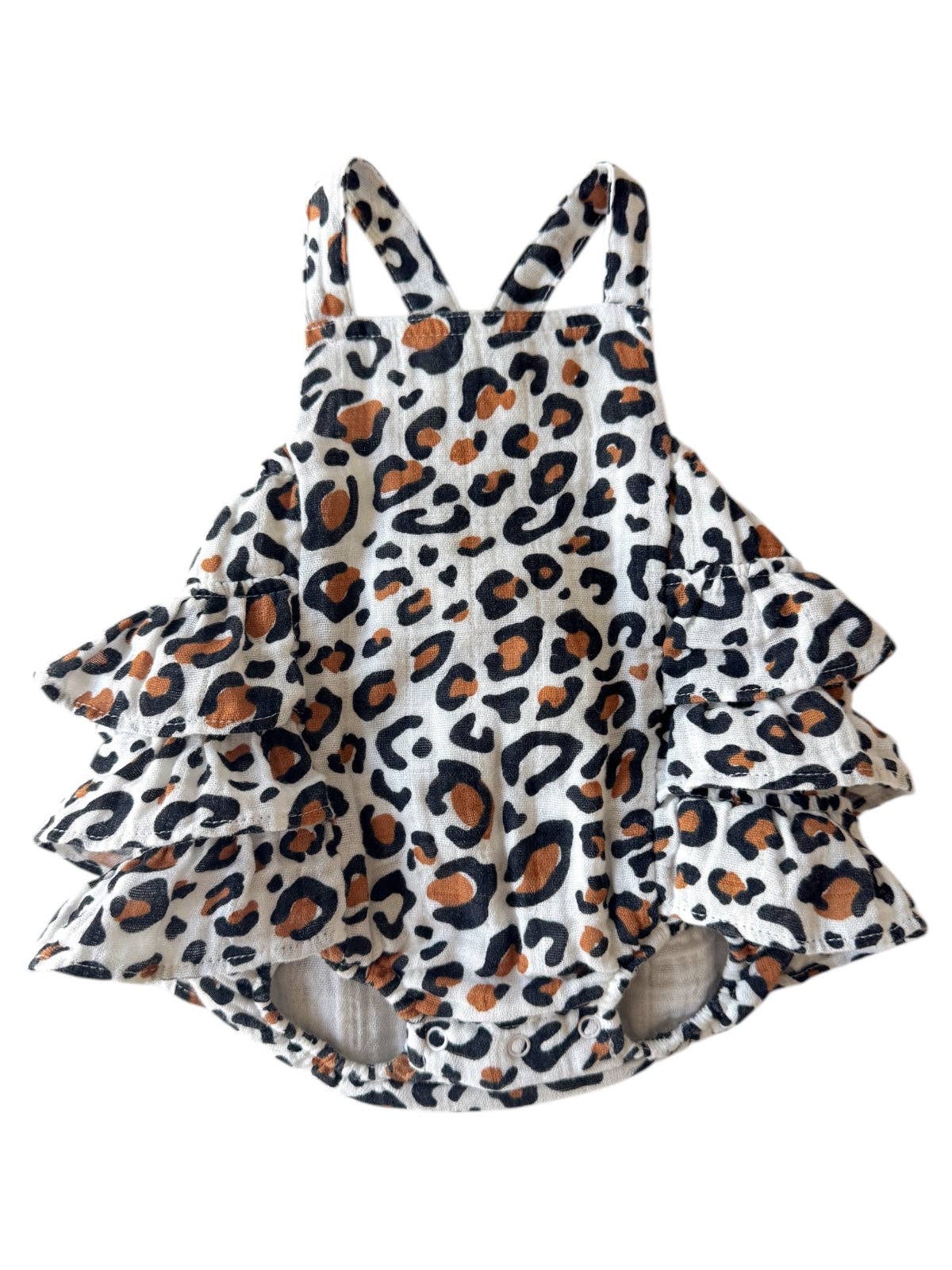 Leopard / Muslin Ruffle Sunsuit: 12-18M SIIX Collection