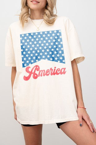 America Stars Fourth of July Comfort Colors Tee