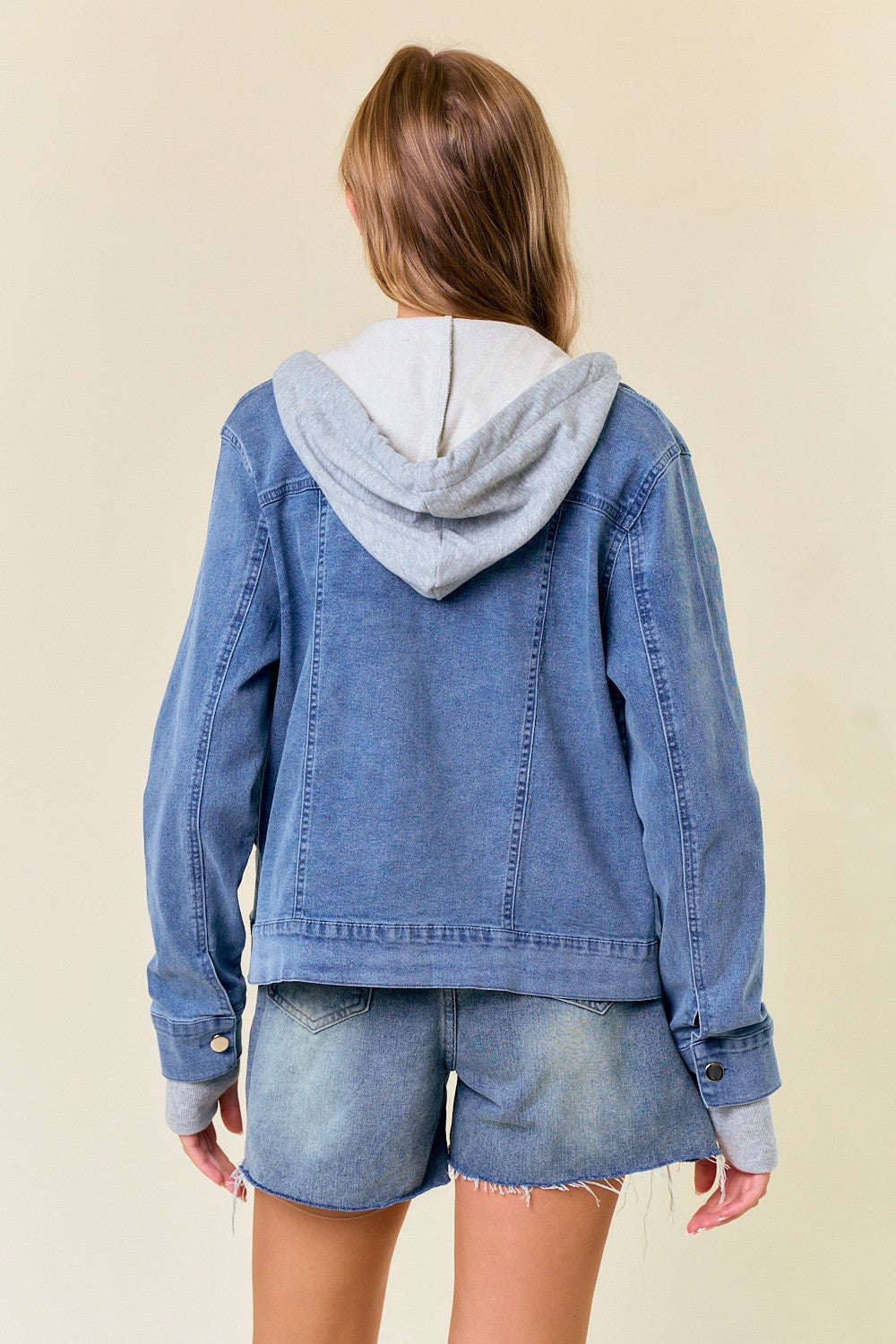 SWEATSHIRT HOODED DENIM JACKET