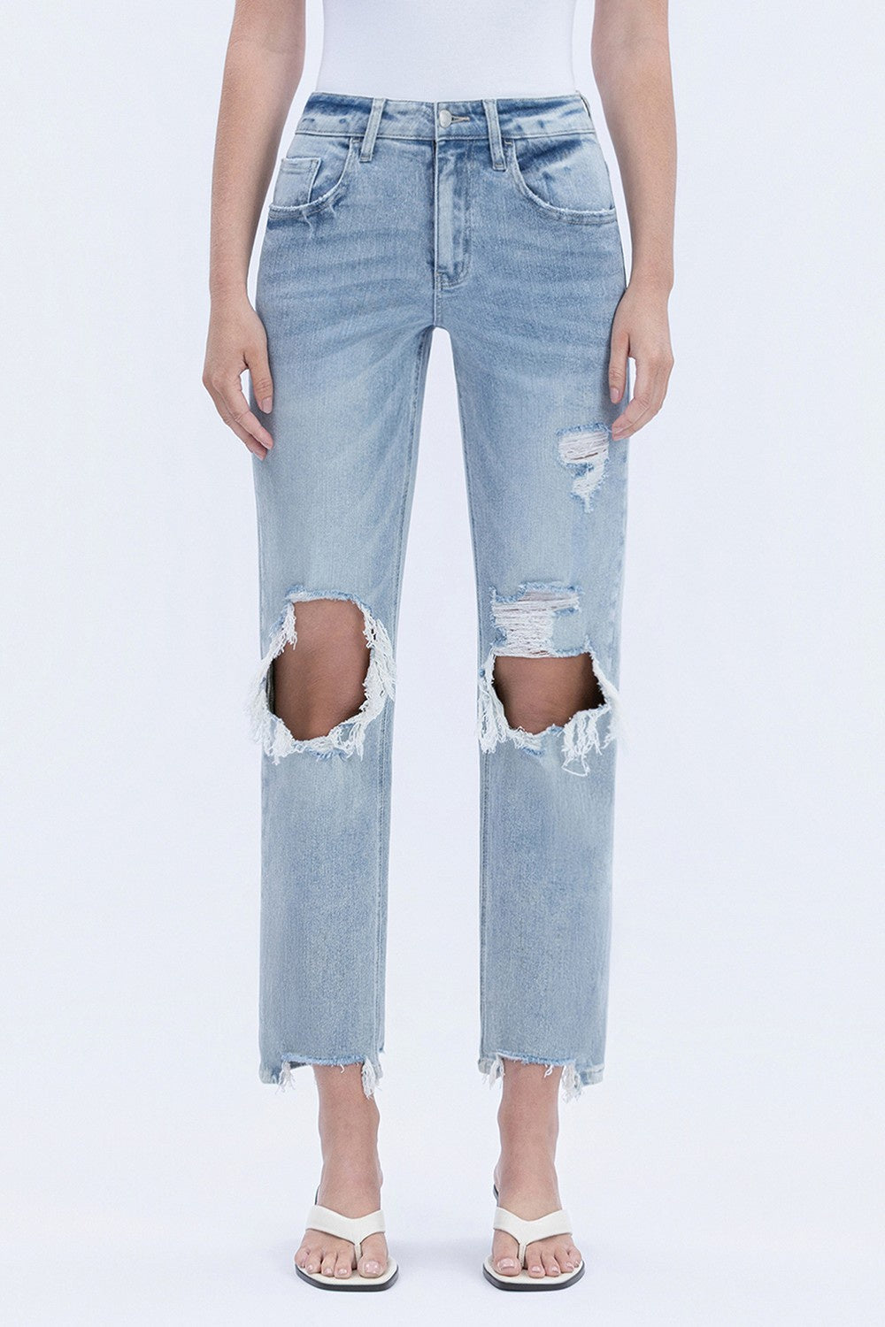 Vervet 90’s Super High Rise Distressed Dad Jeans