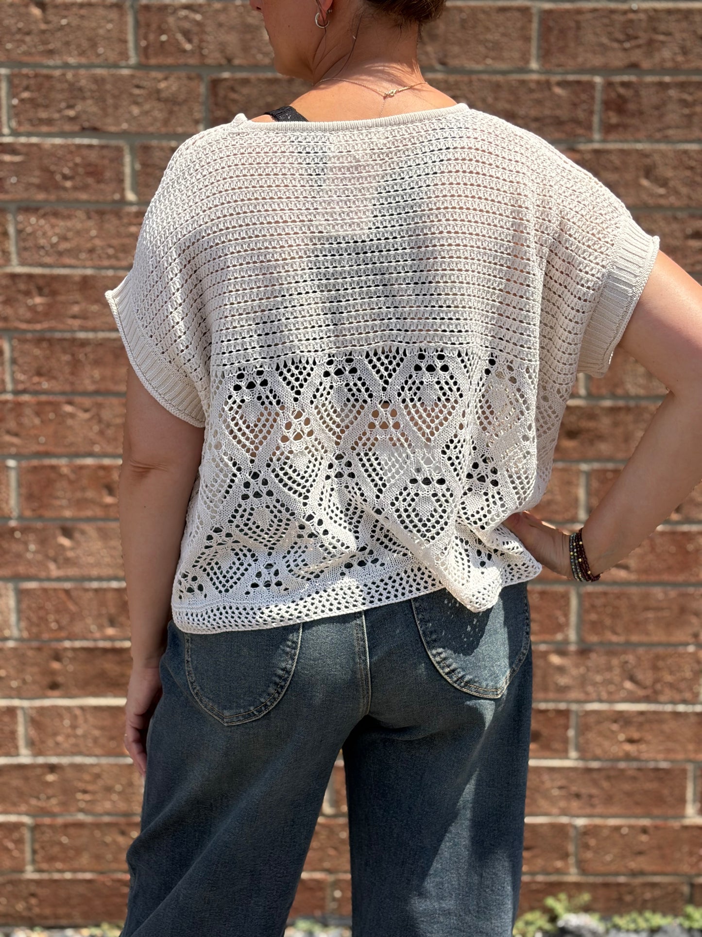 Floral Detail Crochet Boho Top