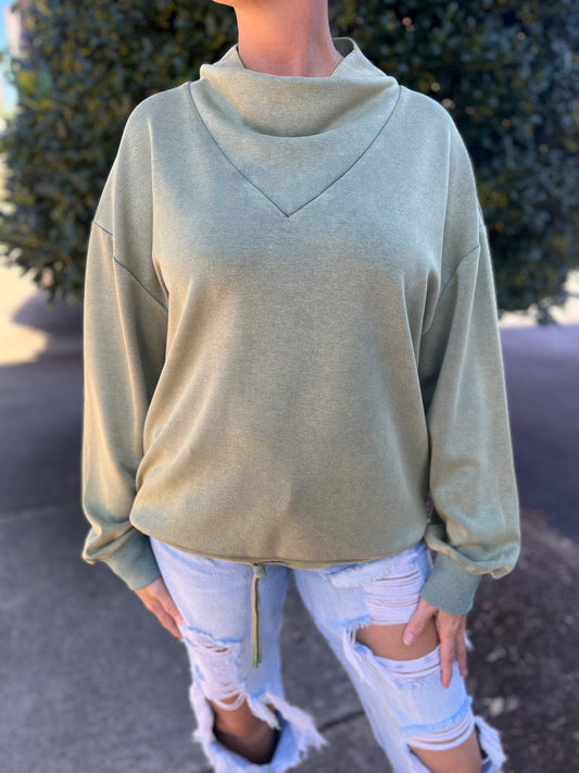 Umgee Luxeknit Cowl Neck Top