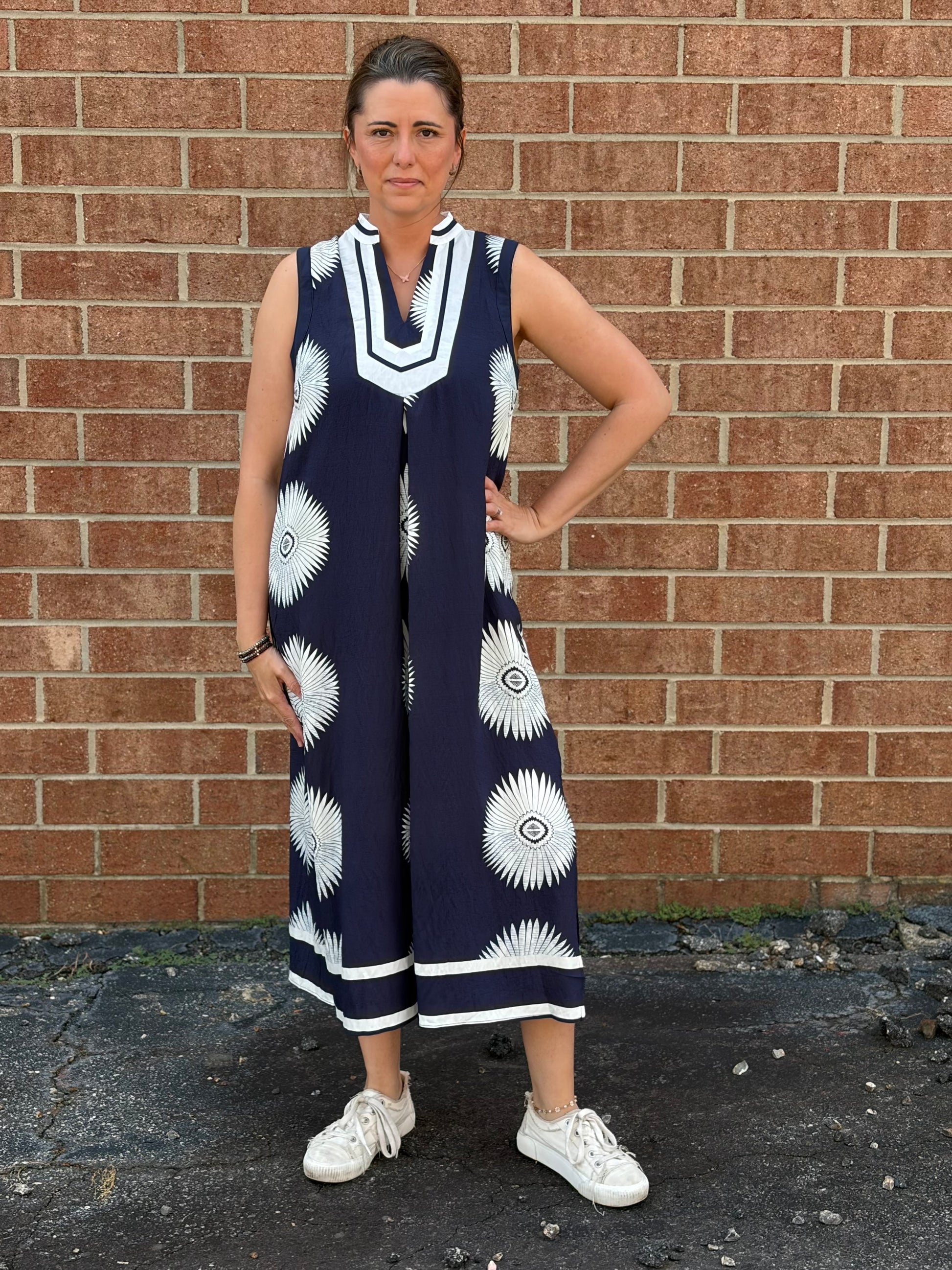 sleeveless navy midi dress Veronica Beard Thalissa Handkerchief Dress | Navy