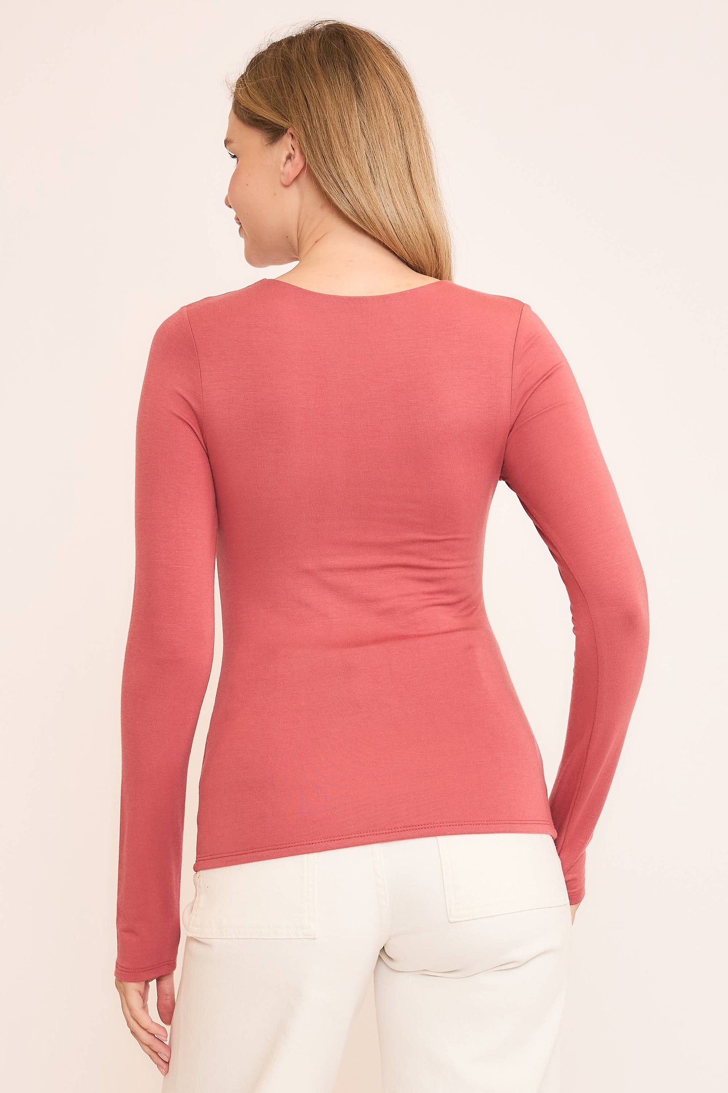 Wasabi + Mint Double Layered Long Sleeve Essential Top - Black