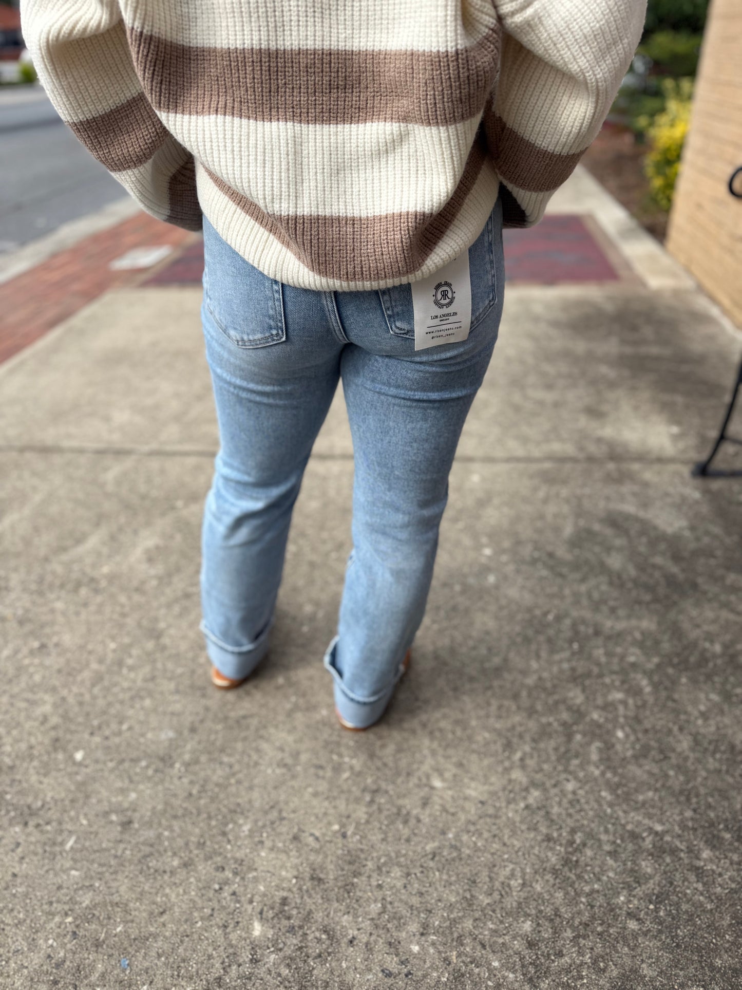 Risen HR Crop Straight Cuffed Jean