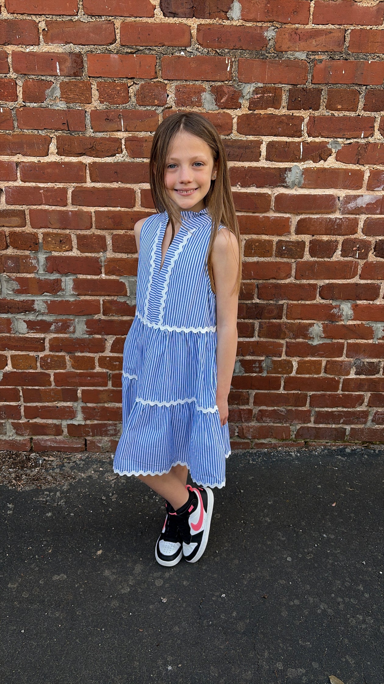 Youth SS Coastal Prep Dress - Blue