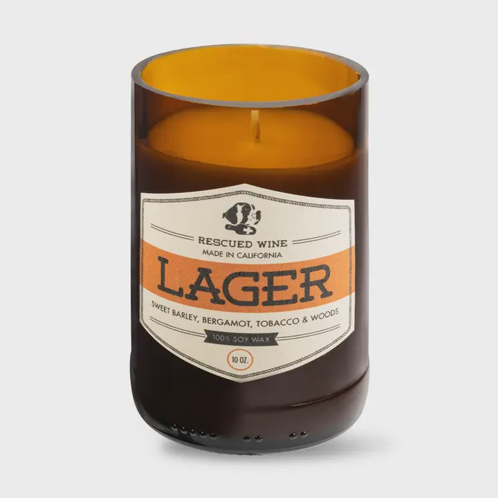 Lager Soy Candle - Beer Candle - Upcycled Candles