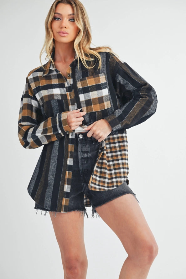 Lena Plaid Cotton Flannel Shirt