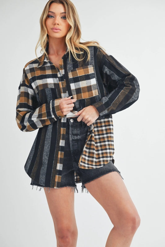 Lena Plaid Cotton Flannel Shirt