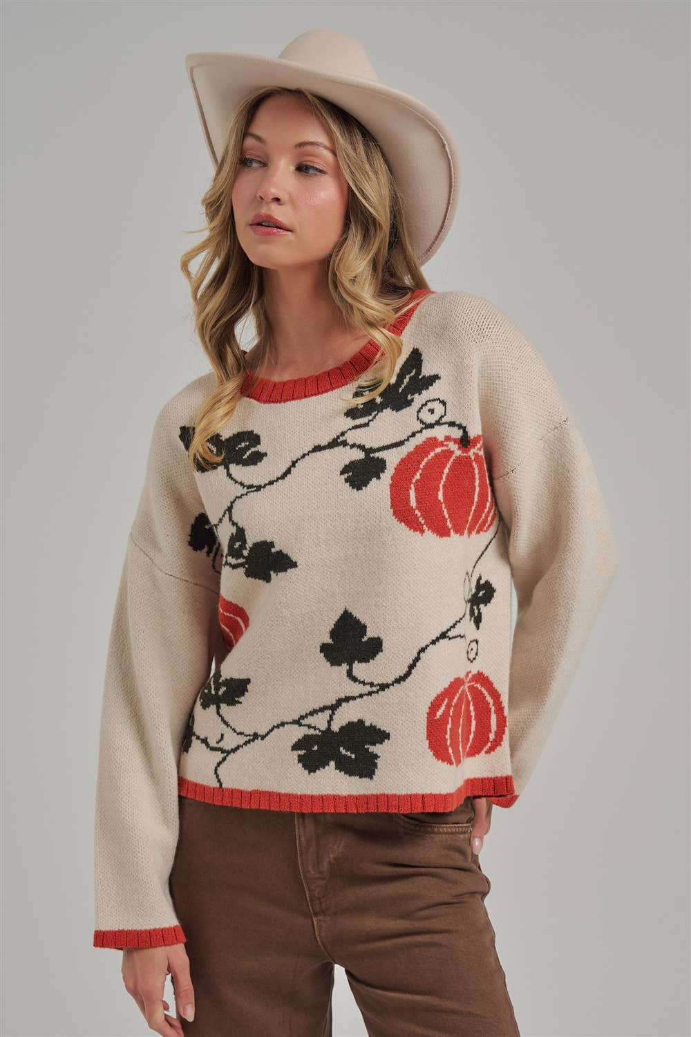 Pumpkin Intarsia Sweater