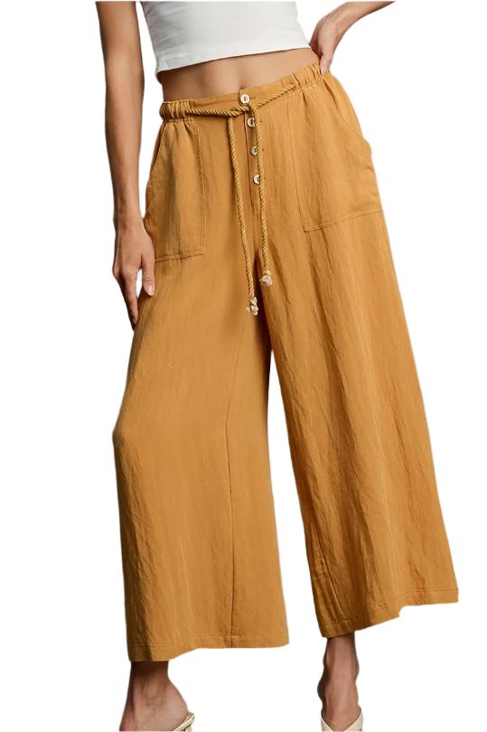 Umgee Snow Washed Wide Leg Pants