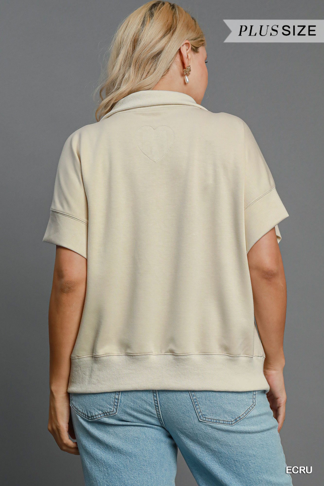 PLUS Umgee Luxeknit Relaxed Half-Zip Pullover