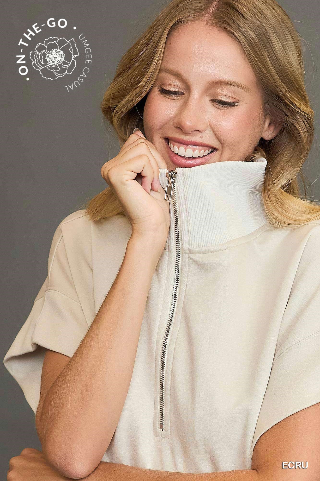 Umgee Luxeknit Relaxed Half-Zip Pullover