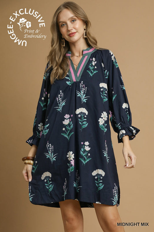 Umgee Meadow Lane Floral Tunic Dress – Copyright Print