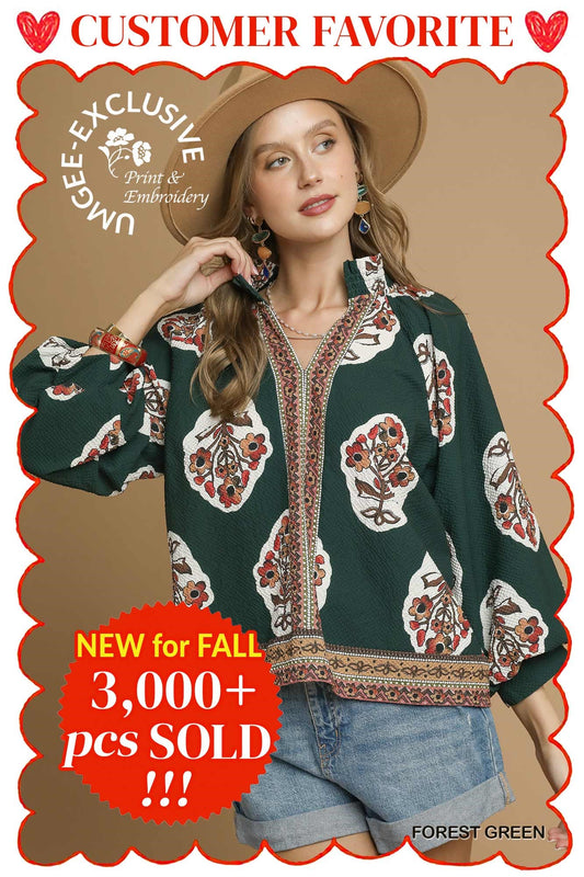Umgee Forest Haven Boho Floral Tunic