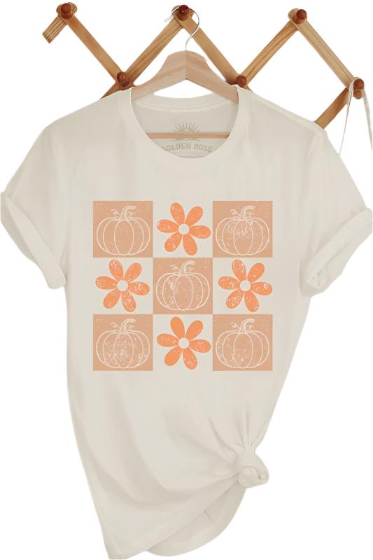 Checkered Pumpkins Fall Oversized Tee - FINAL SALE