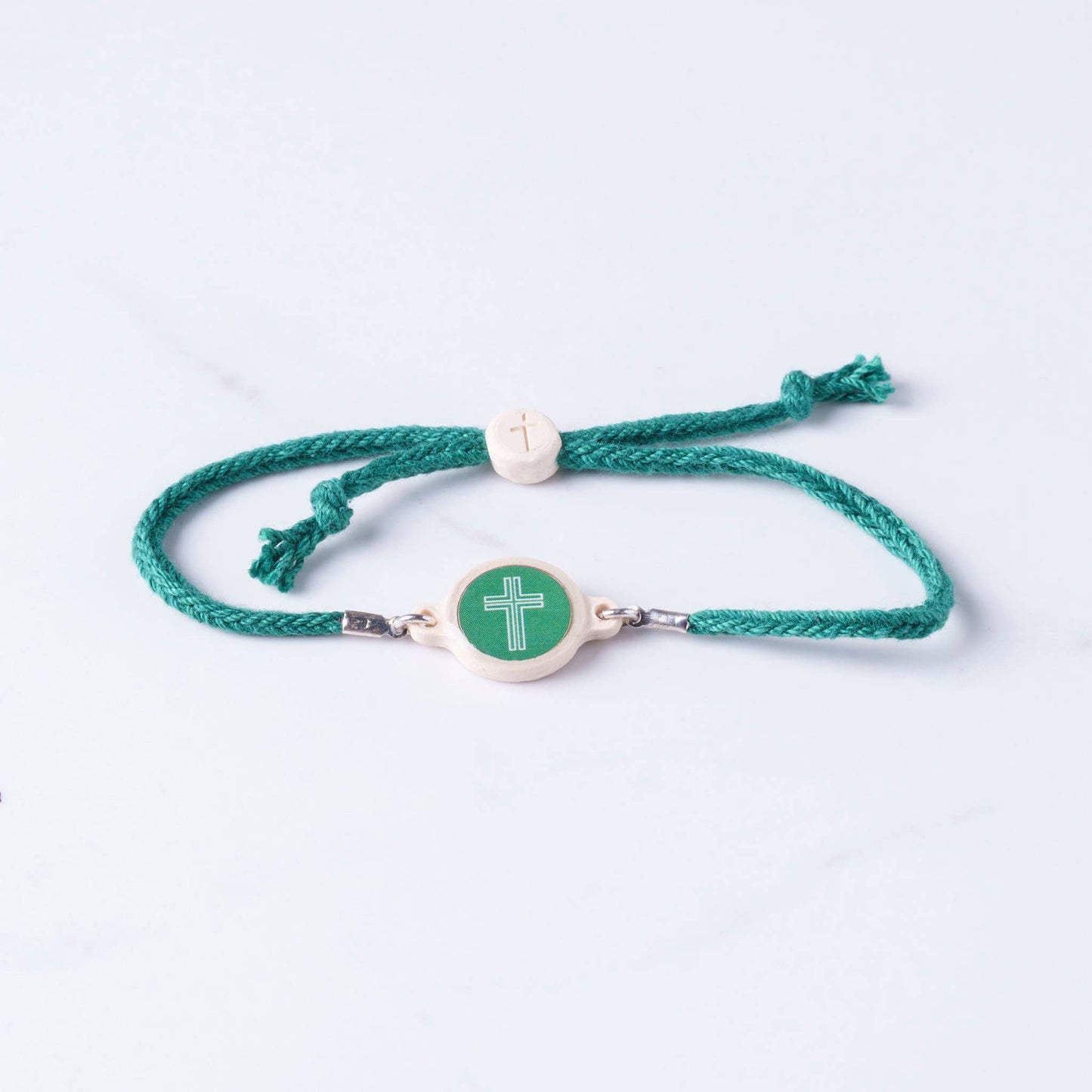 Tap To Pray™ - Survivor Series Handmade Bracelets: .999 Silver-Plated + Slate Cross