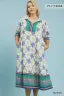 PLUS Umgee Blue Mix Collared Midi Dress
