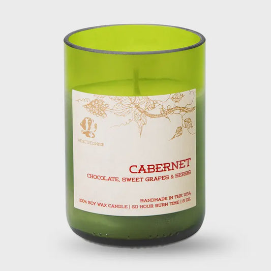 Upcycled Wine Bottle Candle - Cabernet / Eco Friendly 8 oz.