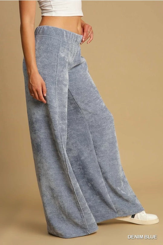 Umgee Luxeknit Wide Leg Pants