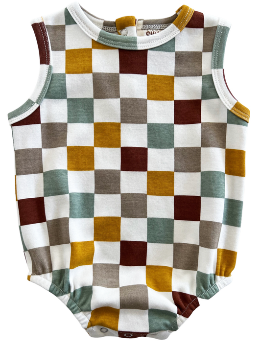 Cannoli Checkerboard / Organic Dune Bubble (Baby - Kids): 12-18M SIIX Collection
