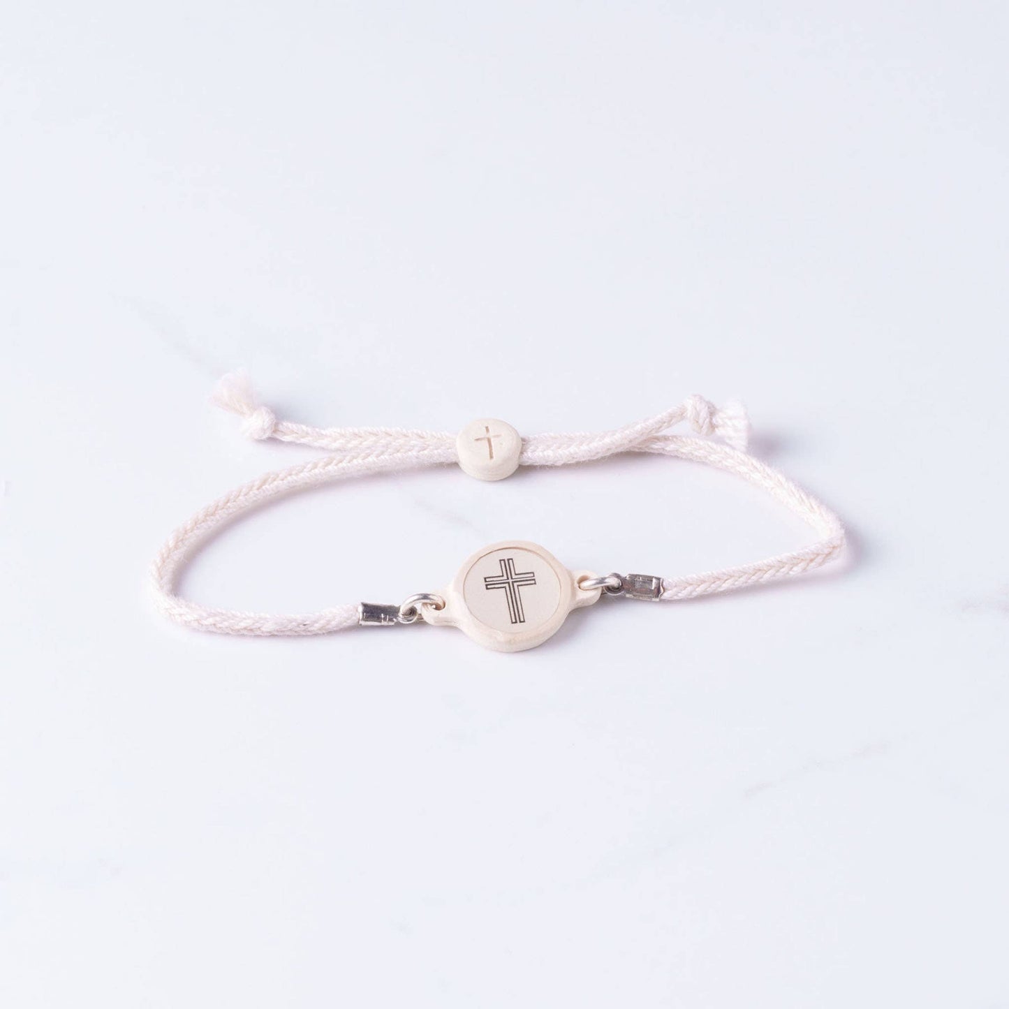Tap To Pray™ - Survivor Series Handmade Bracelets: .999 Silver-Plated + Slate Cross