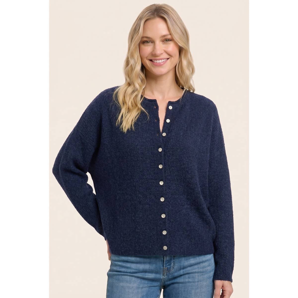 Staccato Solid Cozy Button Down Cardigan
