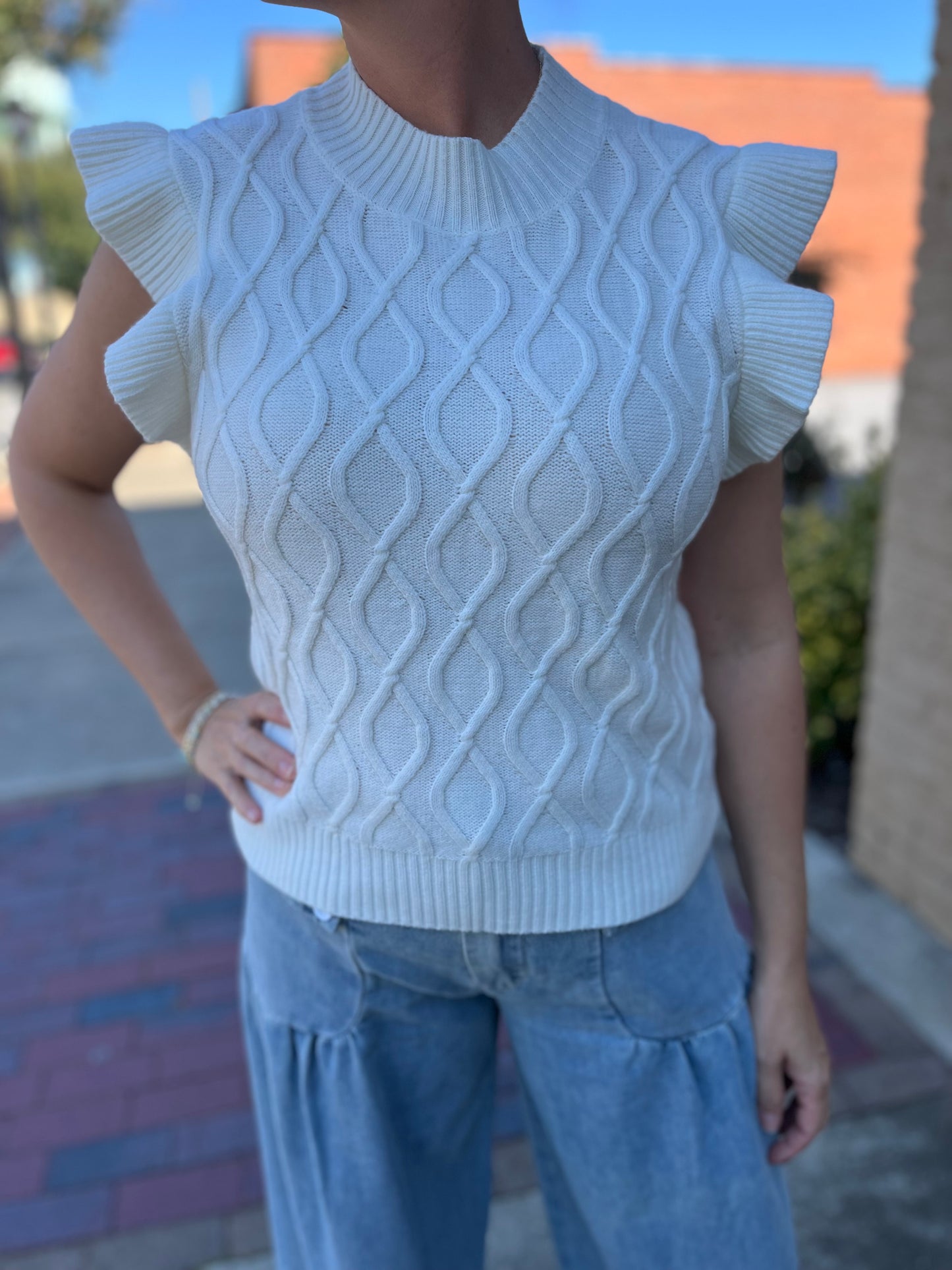 Ruffle & Knit Charm Sweater