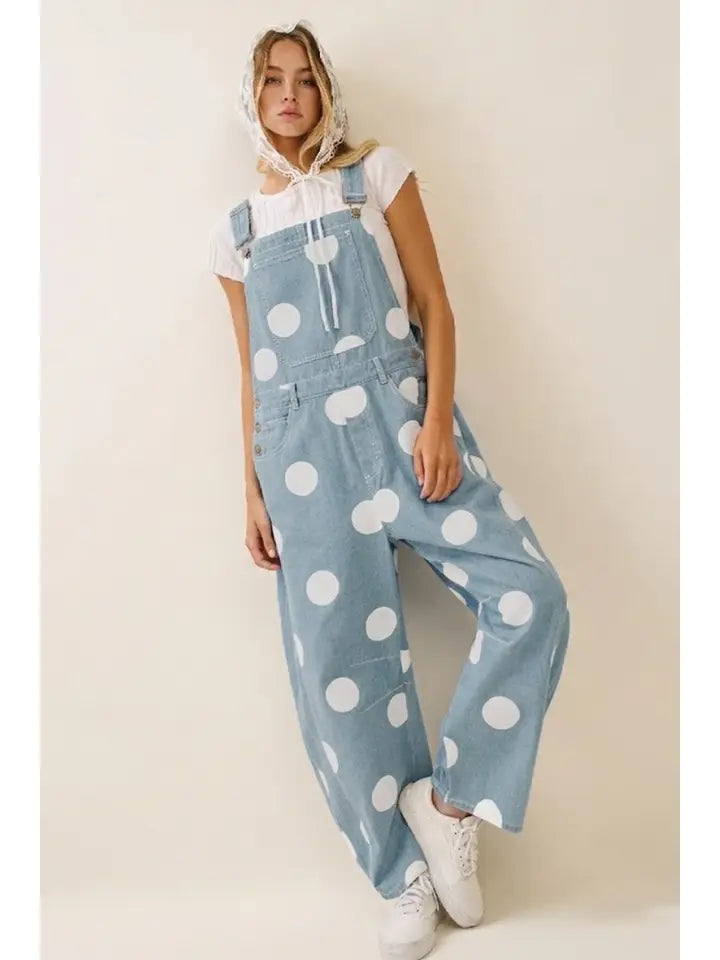 ODDI Polka Dot Denim Overall