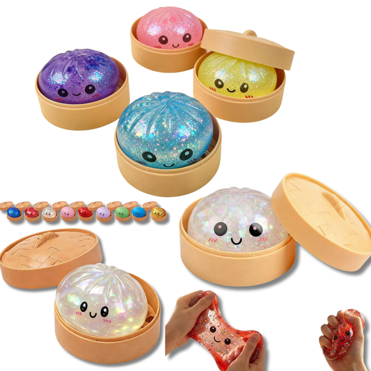 Trendy Dumpling Squishy Glitter Fidget Kids Toy- Assorted