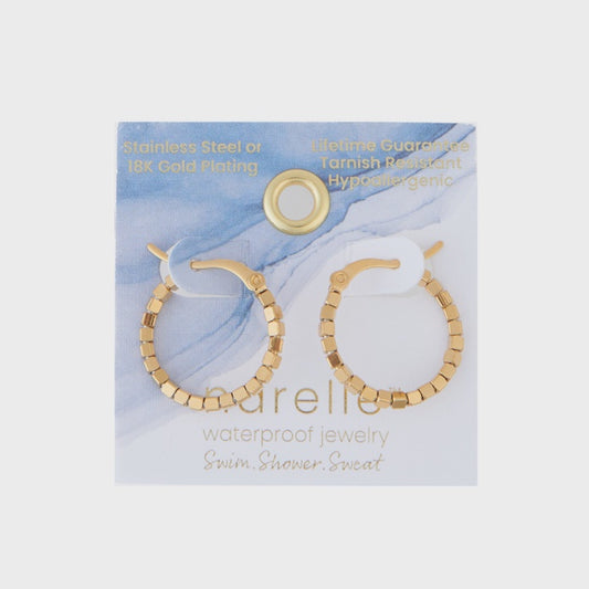 Narelle Waterproof Earrings Square Beaded Hoop