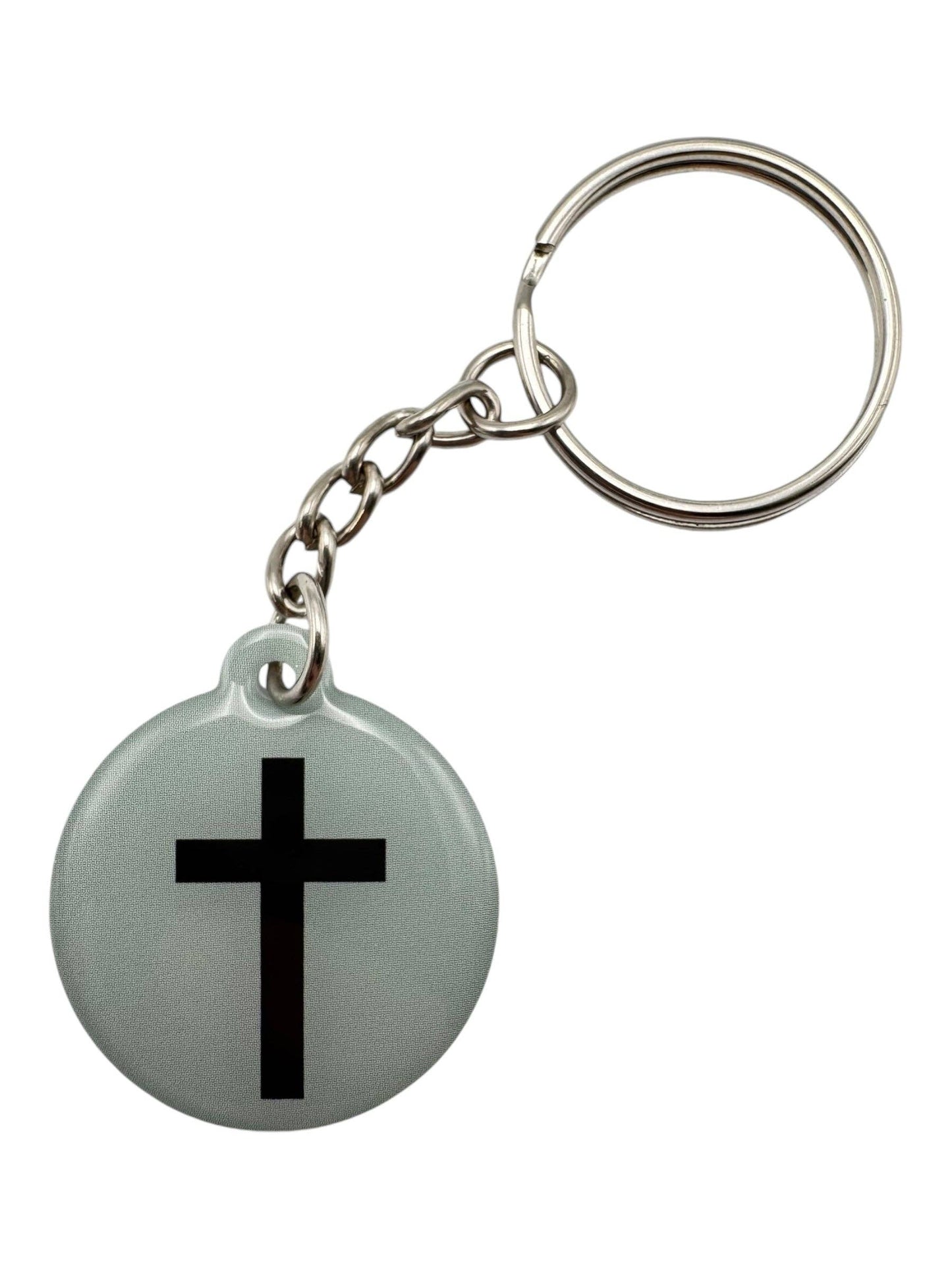 Tap To Pray™ - Prayer Tag Keychains: Pink Crystal + God Is Greater
