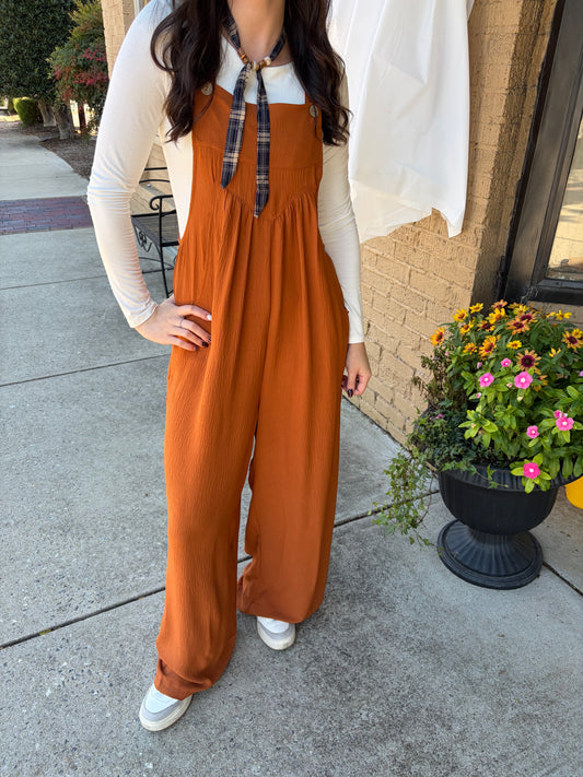 Oddi Button Sling Wide-Leg Jumpsuit