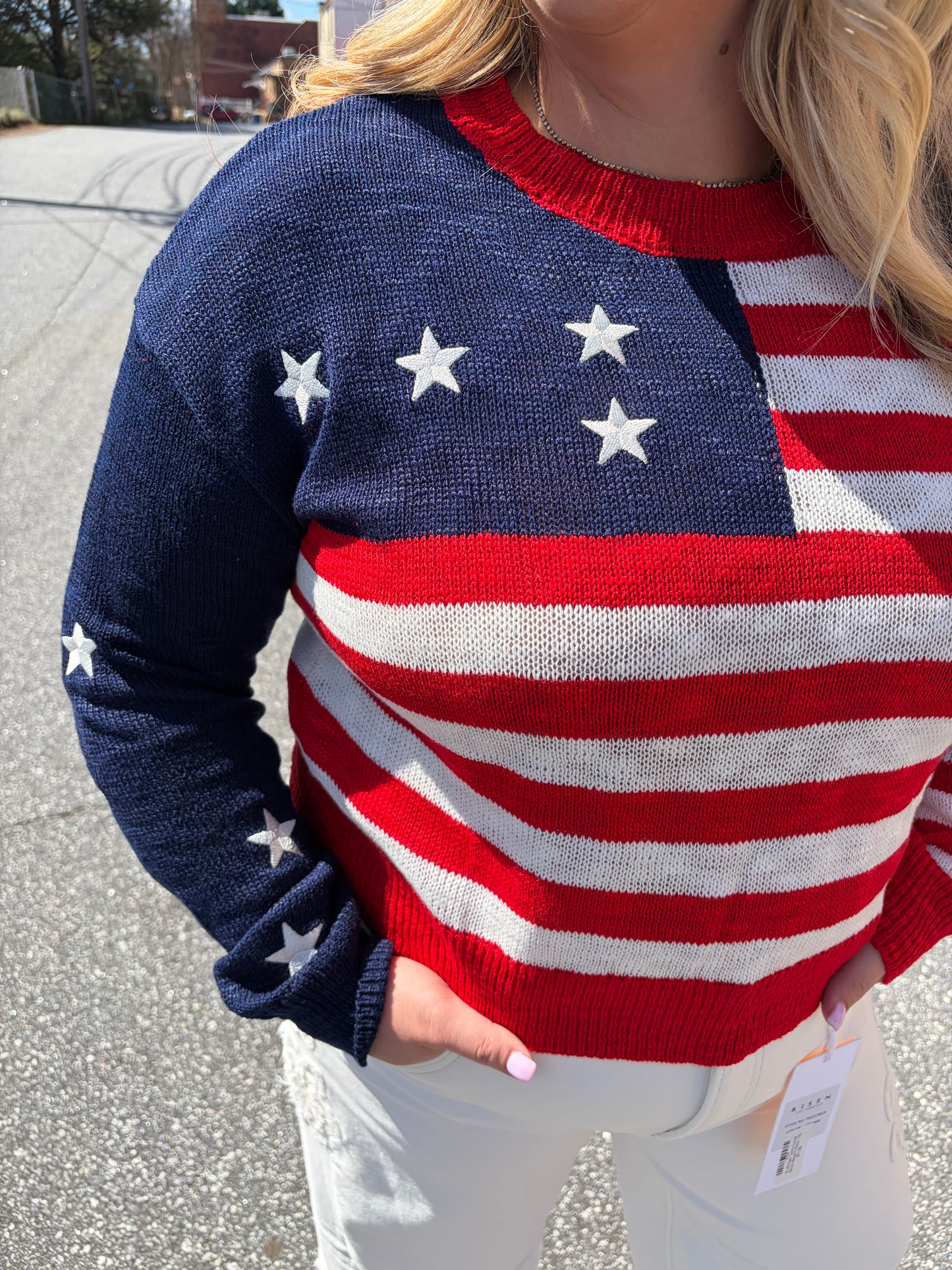 SS All-American Flag Knit Sweater – Red, White & Blue