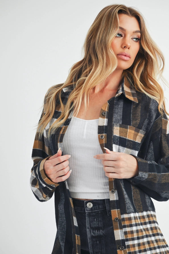 Lena Plaid Cotton Flannel Shirt